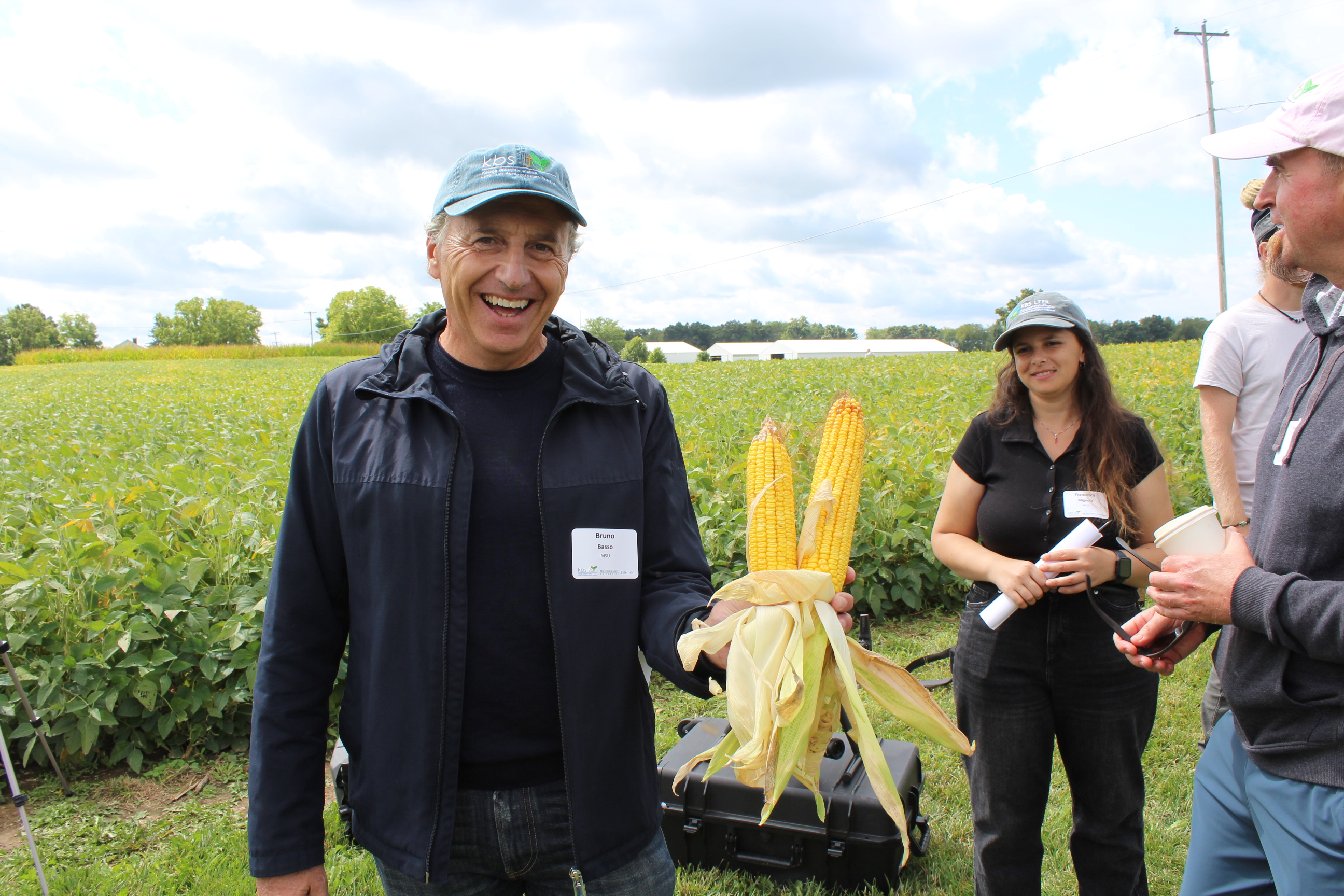 Bruno holding corn